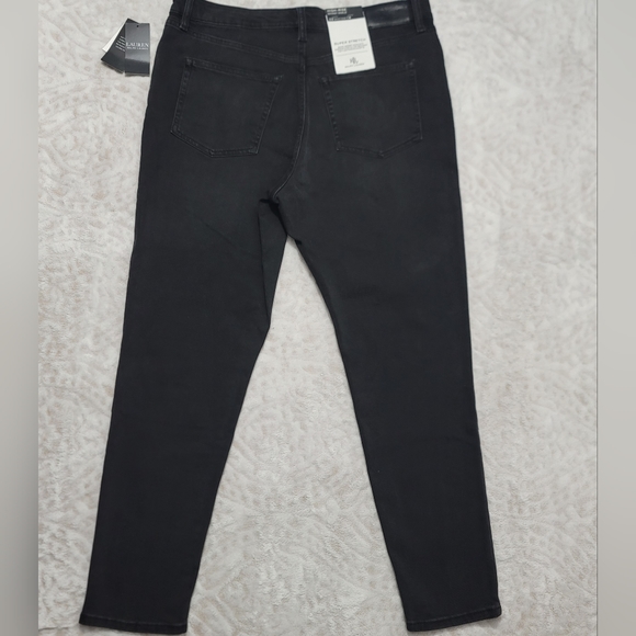 Lauren Ralph Lauren High-Rise Skinny Ankle Jean Women's Size14 Empire Black Wash - Picture 5 of 15
